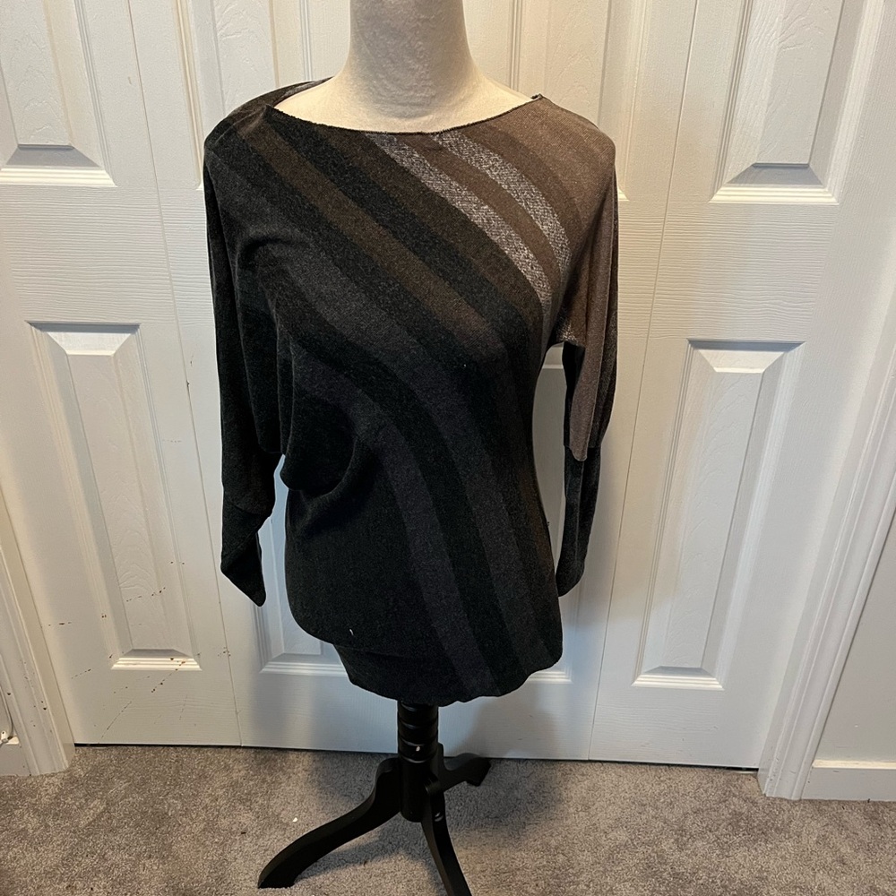 Blue Sand size S Striped Black and Gray Sweater